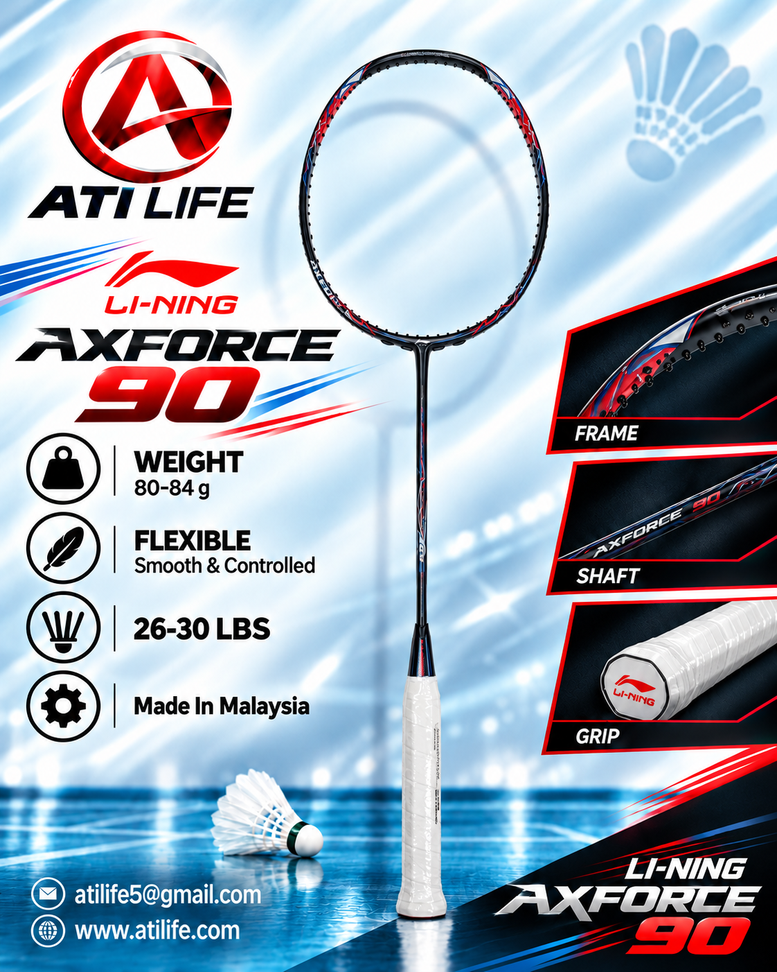 LINING Axforce 90 badmintion racket
