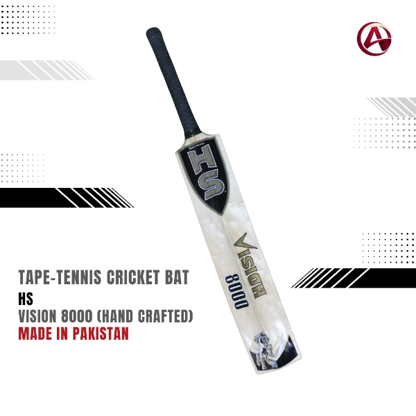 HS Vision 8000 Tape-Tennis Cricket Bat | Poplar Wood | 1 Inch Edge