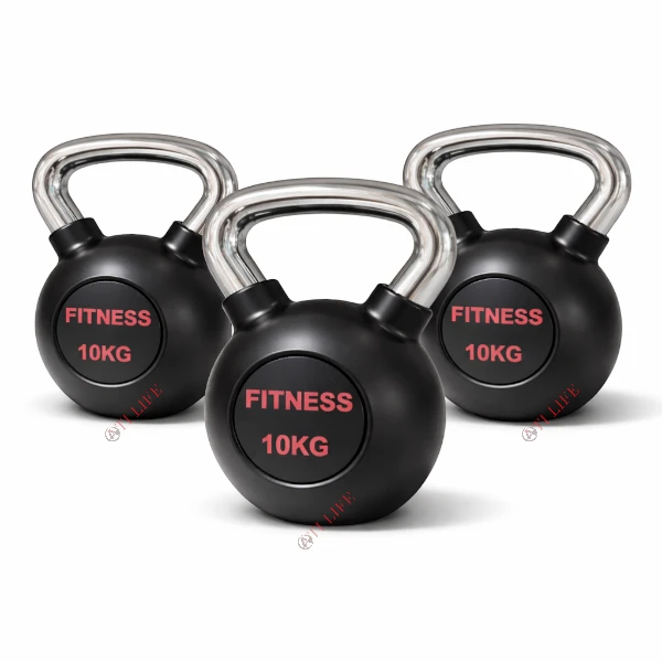 Cast Iron Kettlebell with Chrome Handle | Functional Training Kettlebell