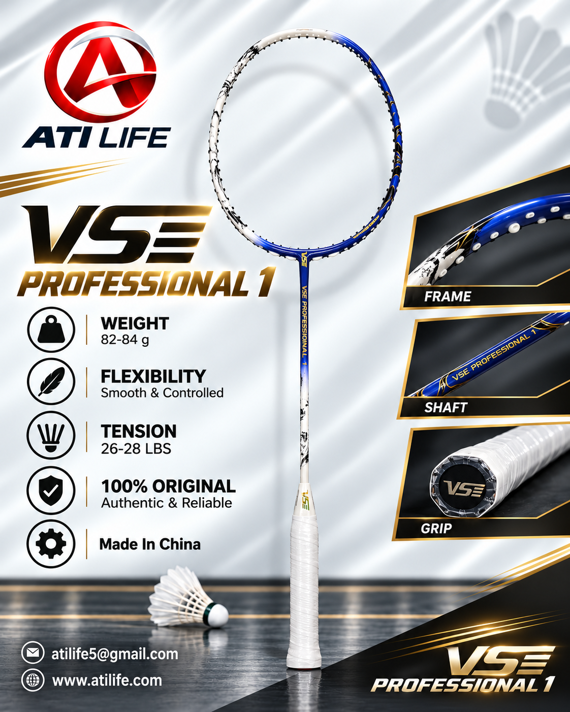 VSE Professonal 1 badmintion racket