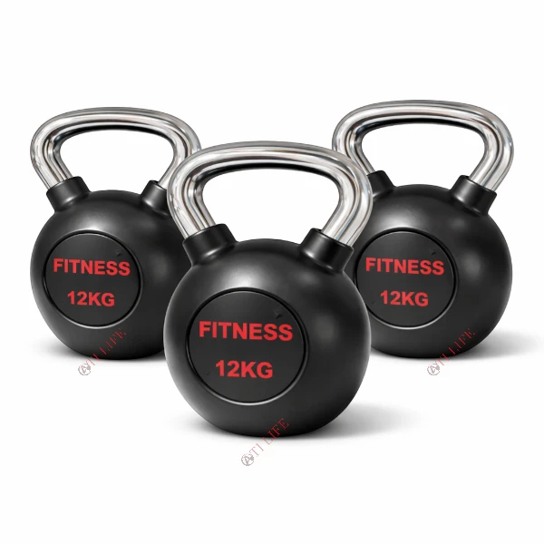 Cast Iron Kettlebell with Chrome Handle | Functional Training Kettlebell