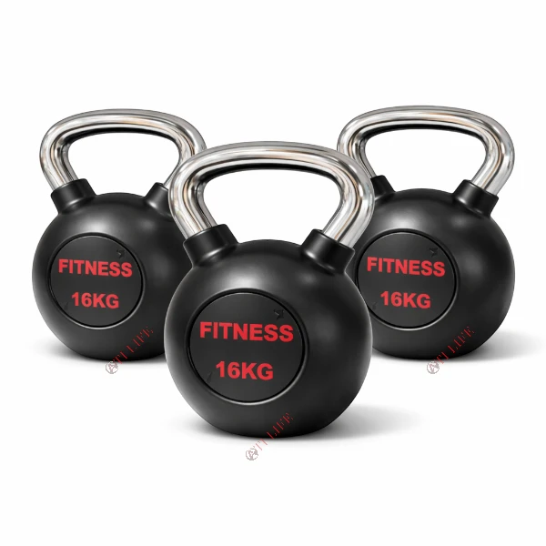 Cast Iron Kettlebell with Chrome Handle | Functional Training Kettlebell