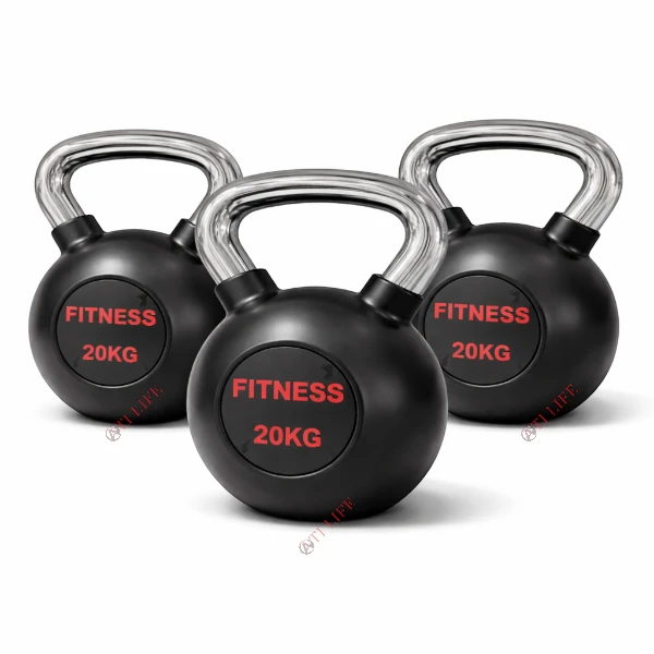Cast Iron Kettlebell with Chrome Handle | Functional Training Kettlebell
