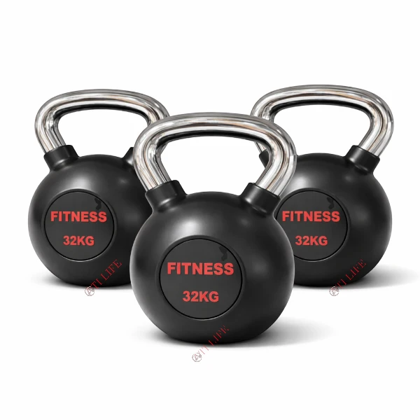 Cast Iron Kettlebell with Chrome Handle | Functional Training Kettlebell