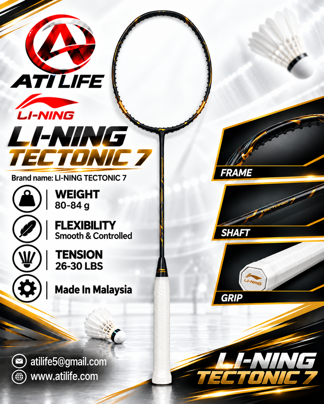 lining tectonic 7 badmintion Racket