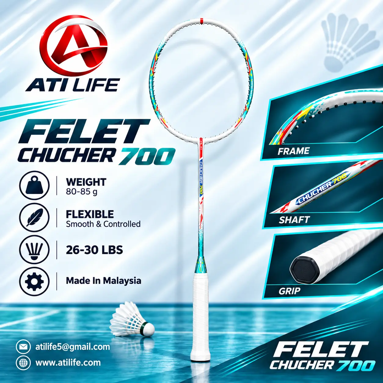 felet chucher 700 badmintion racket