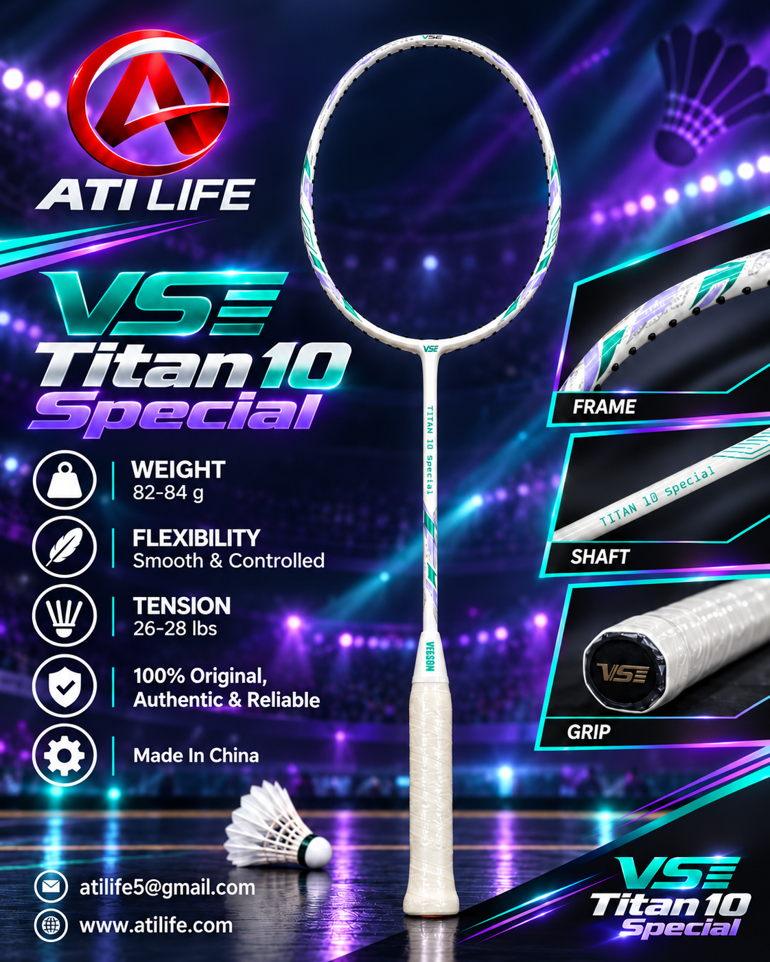 VSE Titan 10 Special Badminton Racket! 