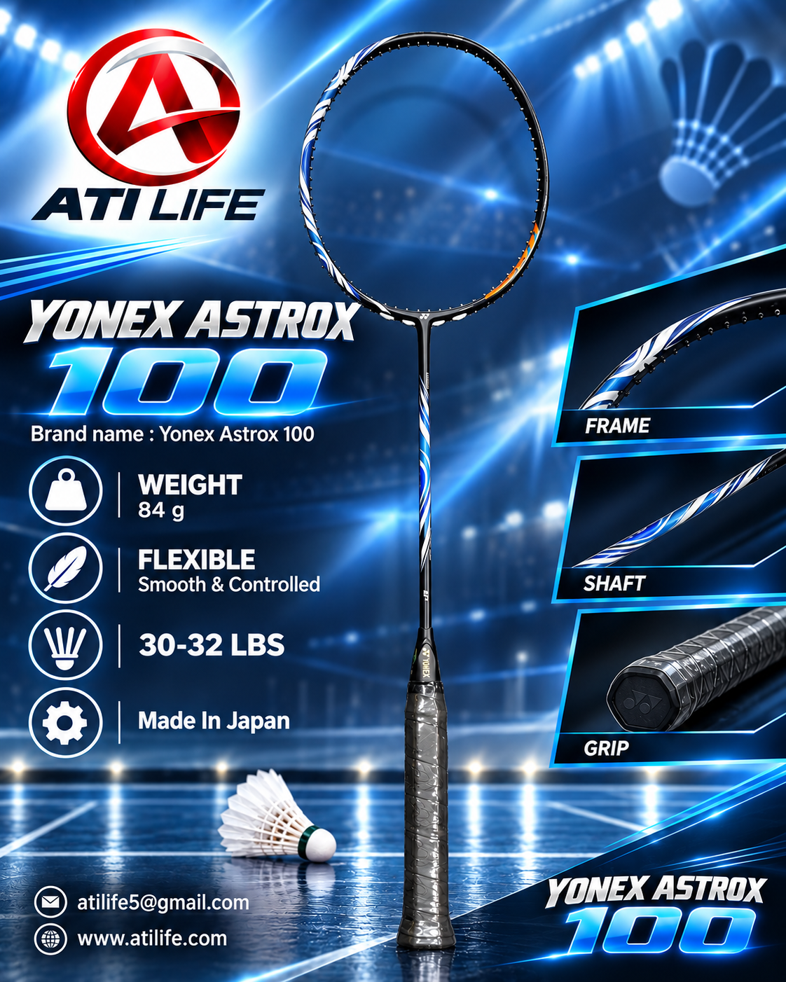 yonex astrox 100 badmintion racket bangladesh