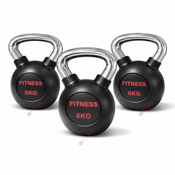 Cast Iron Kettlebell with Chrome Handle | Functional Training Kettlebell