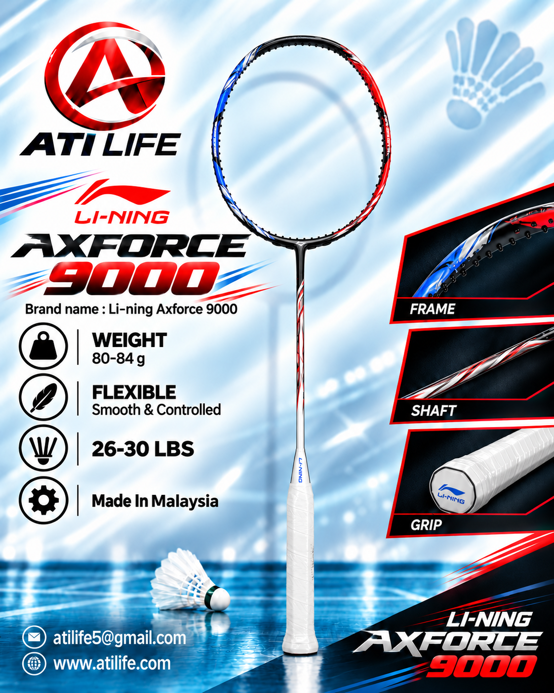 lining axforce 9000 badmintion