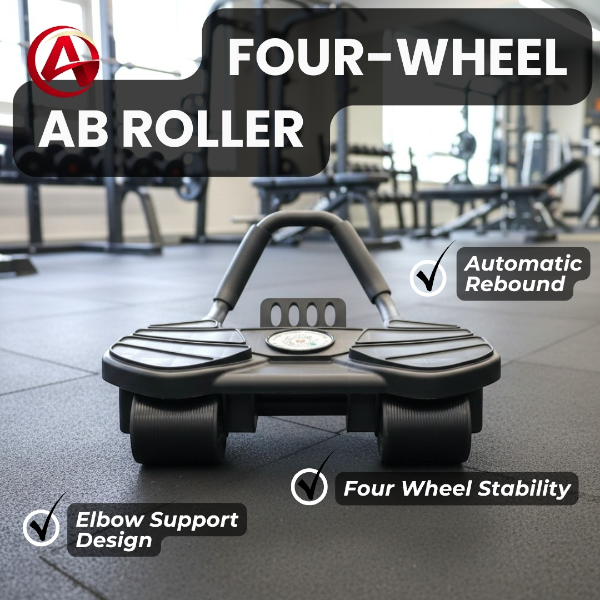 4-Wheel Automatic Rebound Ab Roller with Elbow Support