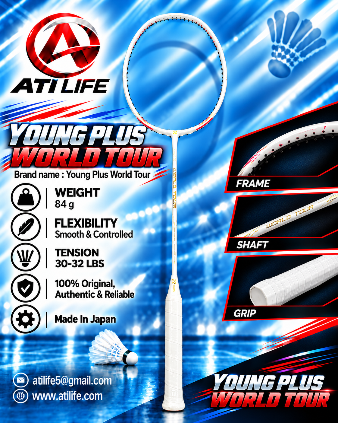 young plus badmintion racket