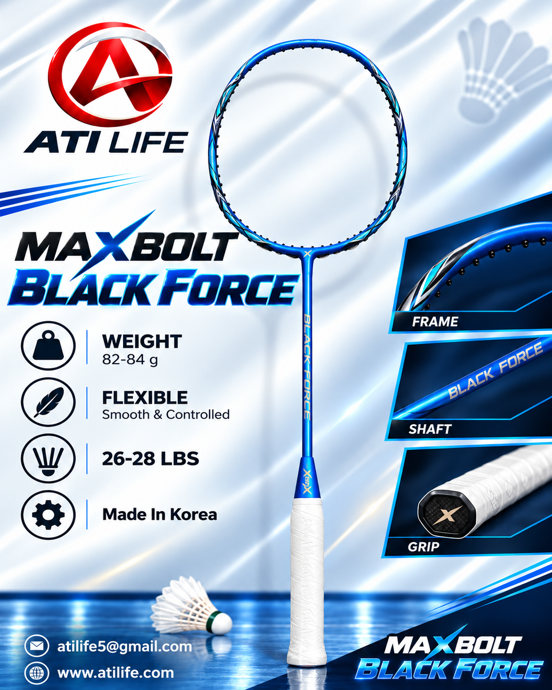 Maxbolt Black force badmintion