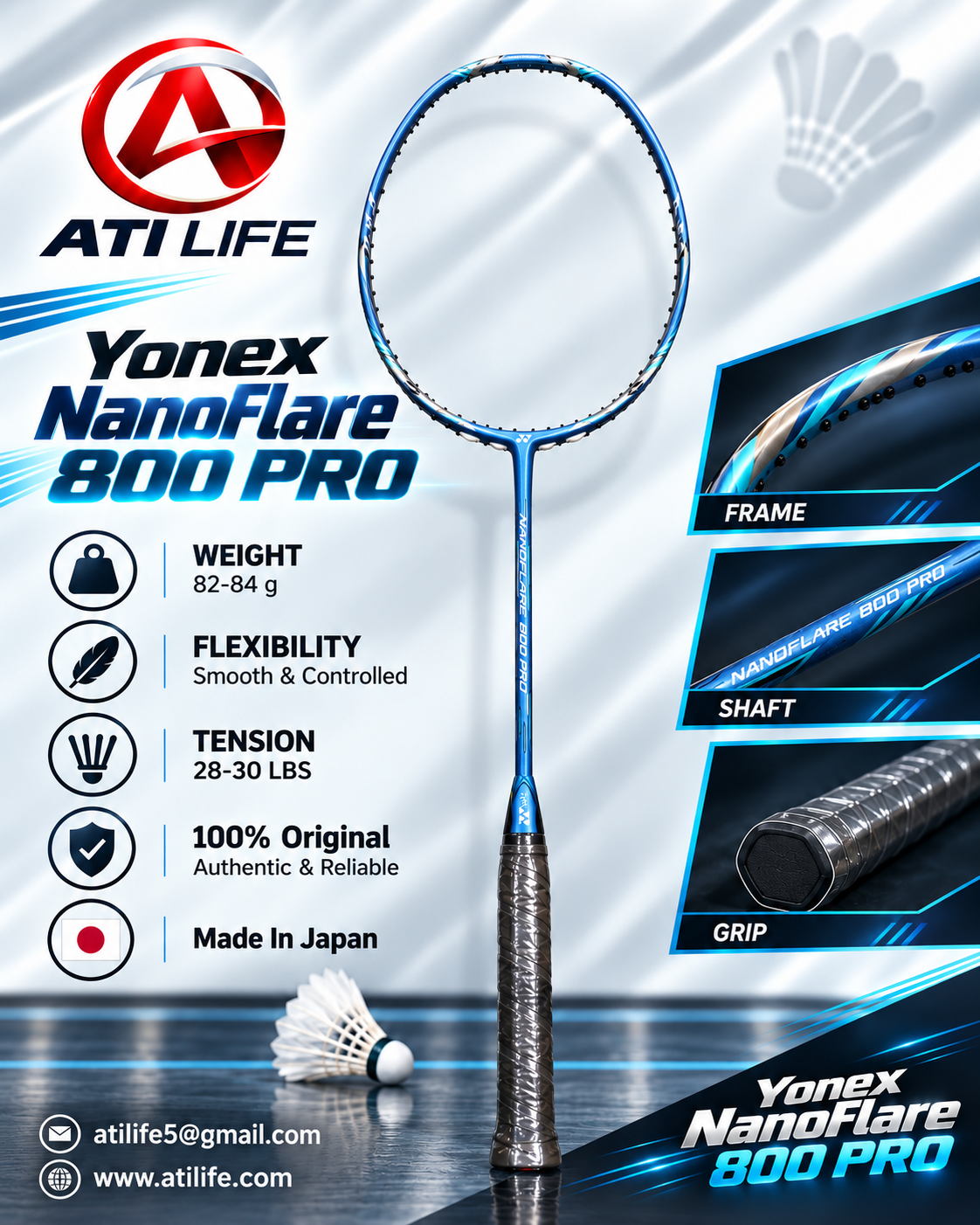 yonex nanoflare 800 pro badmintion racket