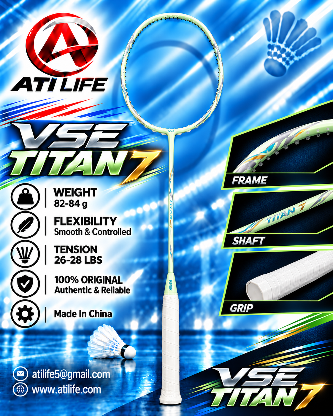 VSE Titan 7 badmintion Racket